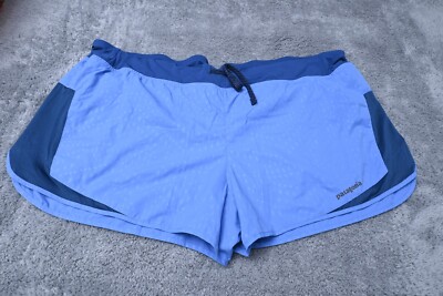 Patagonia Strider Pro Blue Inner Pocket Athletic Women's Shorts Size XL