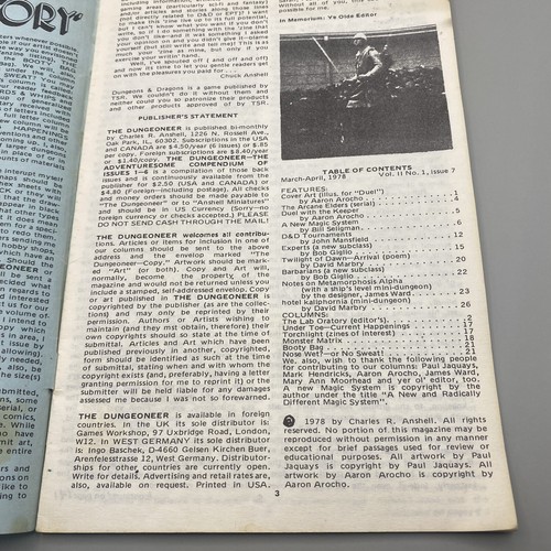 Judge Guild May June 1978 The Dungeoneer Magazine Vol II No 1&2 D&D Mini - Picture 3 of 10