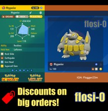 6IV Shiny Rhyperior Pokemon Scarlet and Violet