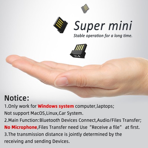 USB Bluetooth Adapter BT 5.0 Wireless Computer Adapter Audio Receiver Dongles - Picture 3 of 6