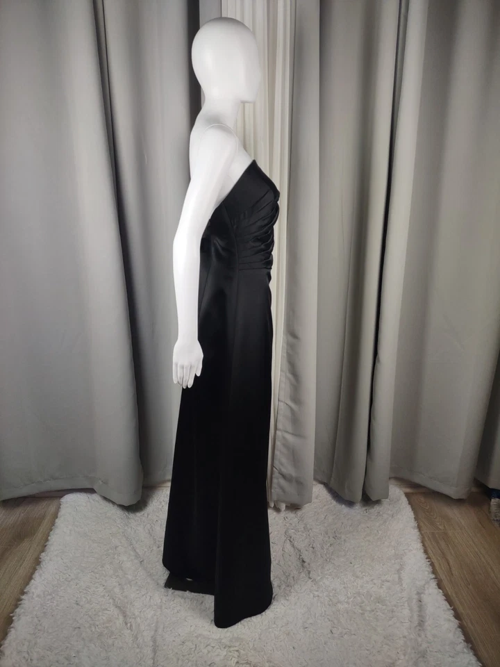 Vestido de noche negro sin tirantes largo completo A.B.S Evening By Allen Schwartz talla 8 Foto 4 de 4