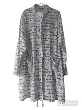 La Bass Bnwt Jacket Size 2 Long Sleeve White Black Wording Pockets Zip