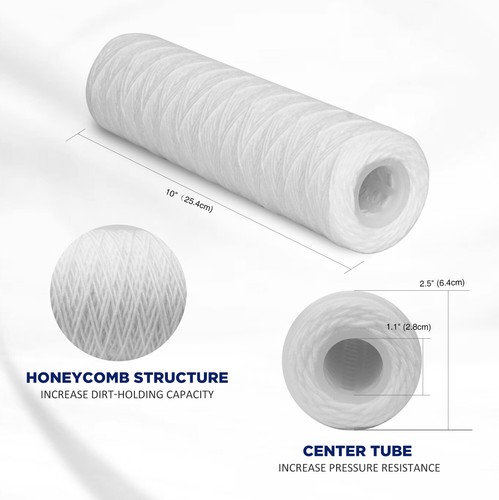 Filtro de agua sedimentos pozo para toda la casa pozo de sedimentos de 5 micras 10"" x 2,5"" paquete de 50 - Imagen 12 de 12