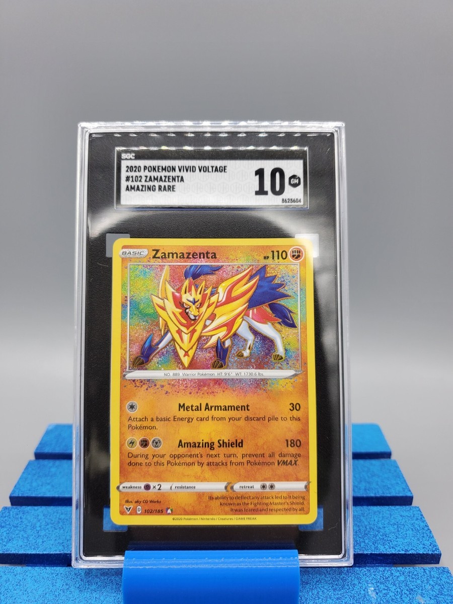 Pokémon TCG Zamazenta Vivid Voltage 102/185 Holo Amazing Rare SGS