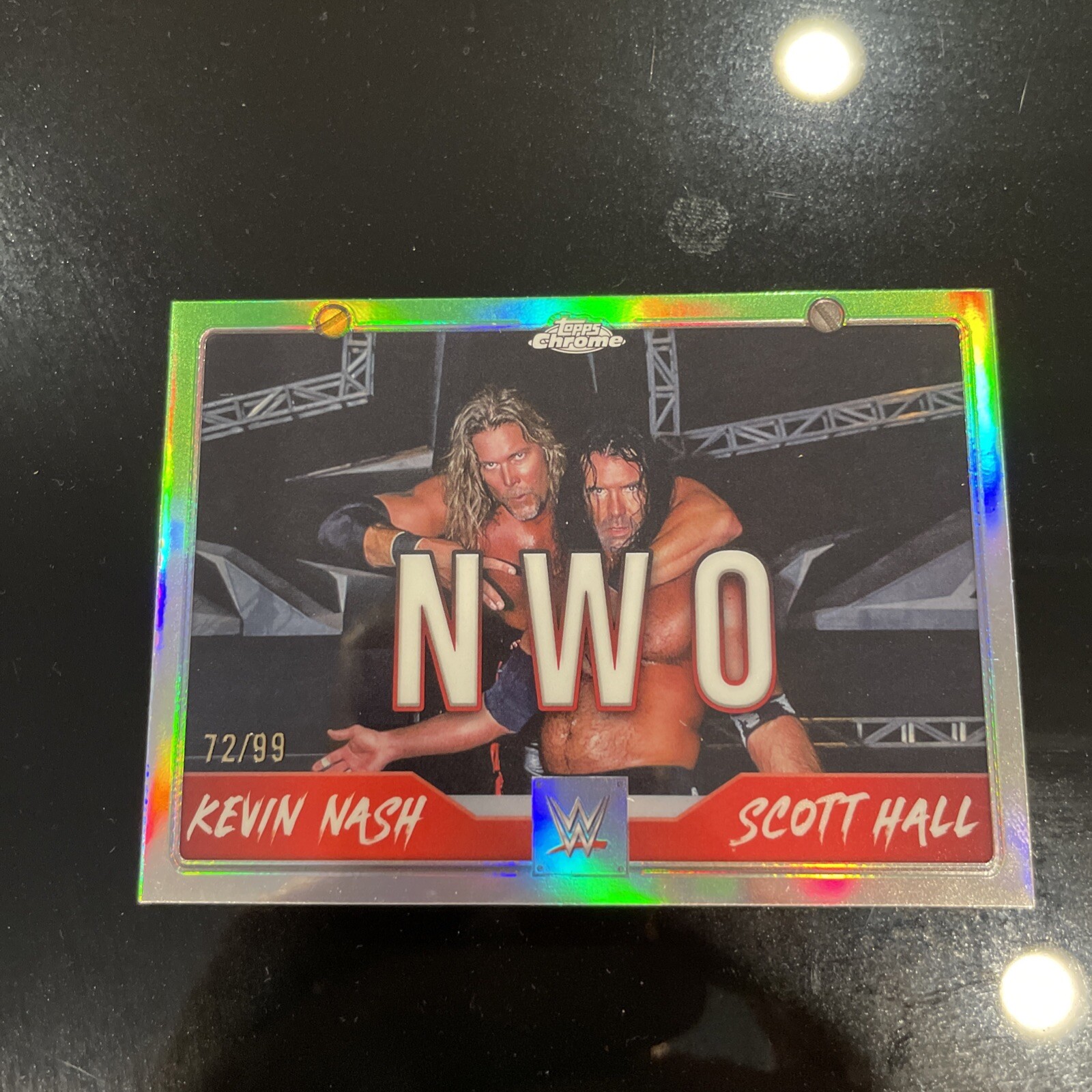2025 Kevin Nash, Scott Hall WWE Topps Chrome Green Refractor /99 TAG-NWO