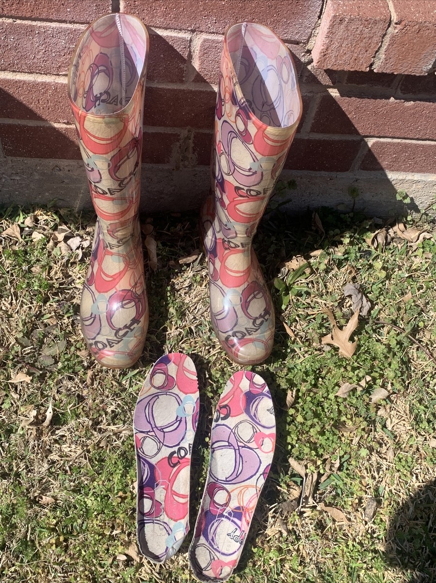 Coach rain boots | Depop Coach poppy rain boots display picture 1