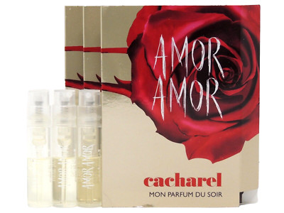 CACHAREL AMOR AMOR MON PARFUM DU SOIR  1.2ml .04fl oz x 3 PERFUME SPRAY SAMPLES