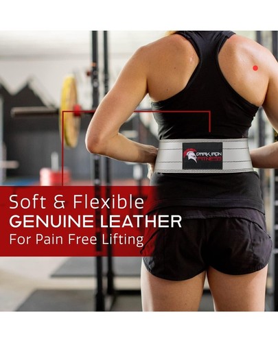 Dark Iron Fitness Weight Lifting Belt Men Women 100% Leather Gym Belt XL 46" in - Picture 4 of 7