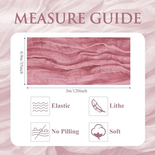 Table Runner Cheesecloth 10FT Boho Gauze Cheese Cloth Rustic 1 Pack Dusty Rose - Picture 6 of 7