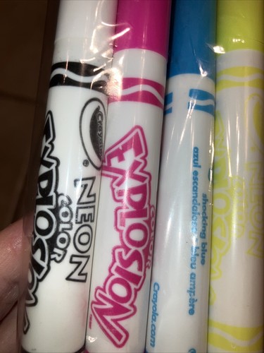Children’s Unisex, 4 New Crayola Neon Color Explosion Markers - Picture 5 of 12