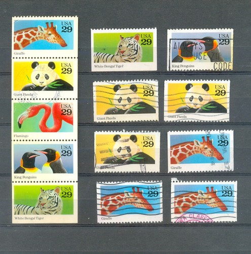 USA 2705-2710 Zoo animals booklet stamps, mint and used etc - Picture 3 of 3