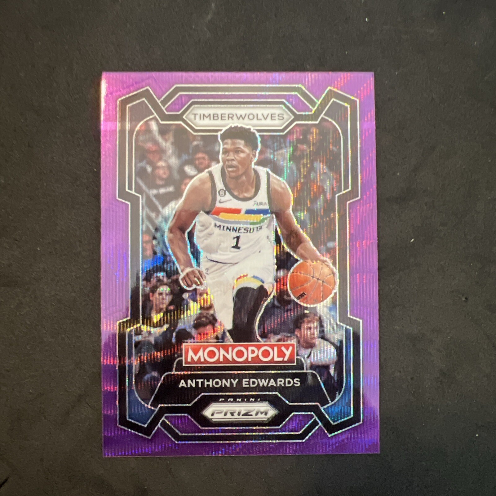 2023-24 Panini Prizm Monopoly - Purple Wave Prizm #52 Anthony Edwards