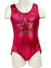 NWT Balera Gymnastics Star Tank Leotard Hot PINK Dance Acro Girls Medium 10-12