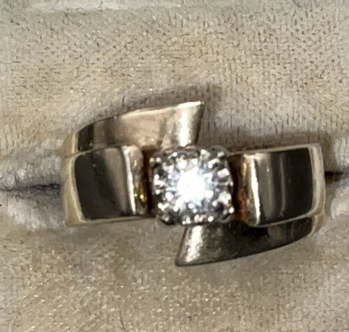 Vintage 14 Karat echter Diamant Ring 0,33 Karat oder Verlobungsring - Bild 2 von 7