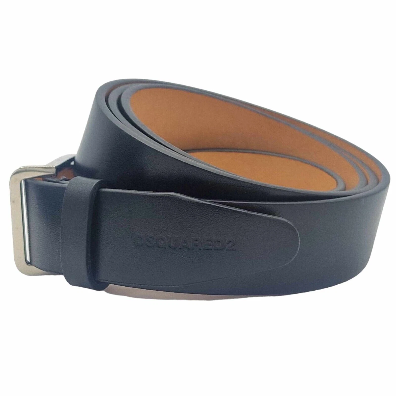 Cintura DSQUARED2 in pelle nera misura 110 cm 40" 44" D2 D quadrata 2 prezzo consigliato £ 245