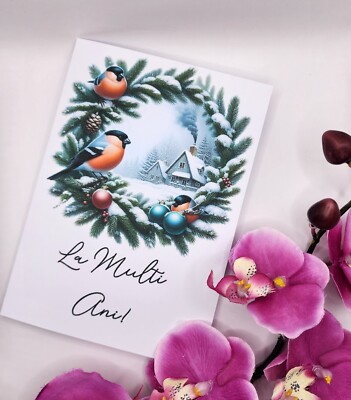 La Multi Ani! Craciun Fericit. Personalisierte rumänische Weihnachtskarte.