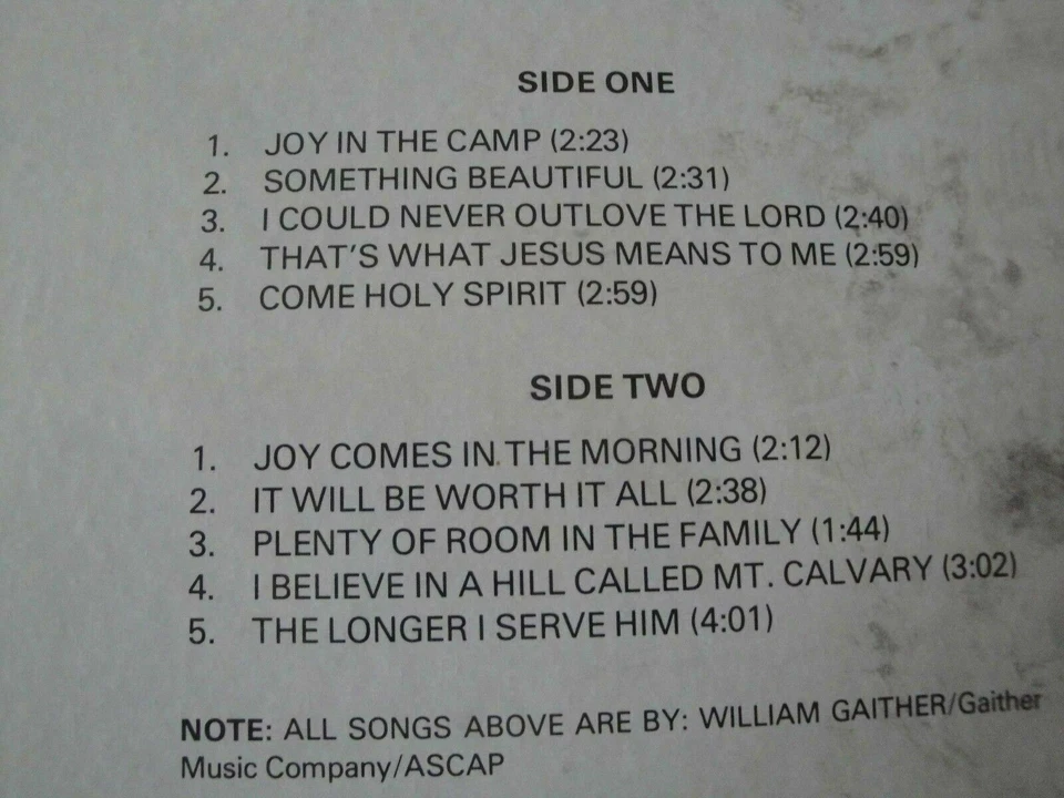 Kowanda & Sandra Kroeze Sing The Songs of Bill Gaither, Vinyl Lp NEW MINT SEALED - Image 3 of 3