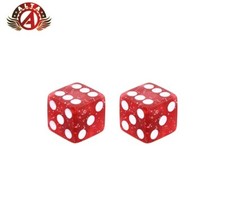 New Vintage Dice Valve Caps In Glitter Red Used For Schrader Valve.