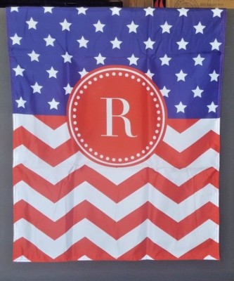 Sample Sale Usa Flag Chevron Intitial R Large 2 Sided House Flag 28 X 39 Ebay