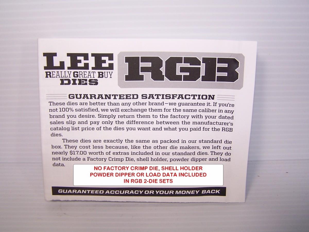 Lee Precision RGB 2 Die Set for 7.62 x 39mm Russian 90877 New