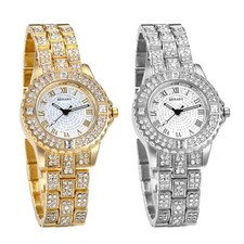 Women Girls Luxury Full Rhinestone Quartz Watch Roman Numberals Dial Wrist Watch