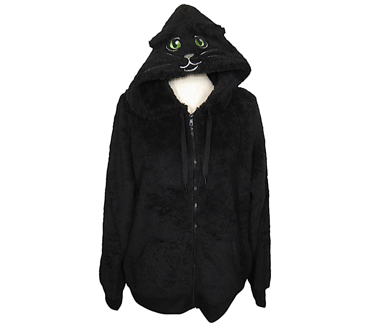 Torrid Black Cozy Zip Up Fuzzy Cat Face Hoodie Plus Size 1X | eBay