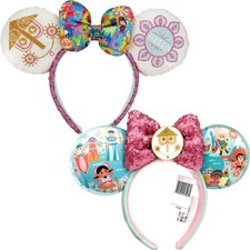 NEW Disney Parks It's a small world Sequined Minnie Mickey Mouse Ears Headband