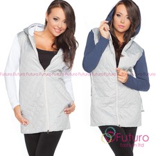 Ladies Quilted Jacket Hooded Coat Zip Parka Outwear Overcoat Size 8-12 Ft2176