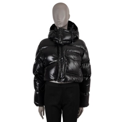 69709 auth MONCLER x FRGMT black 2022 IRVINIE CROPPY SHINY Puffer