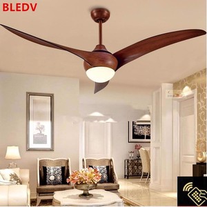 Nordic Brown Vintage Ceiling Fan With Lights Led Light Bedroom Fan