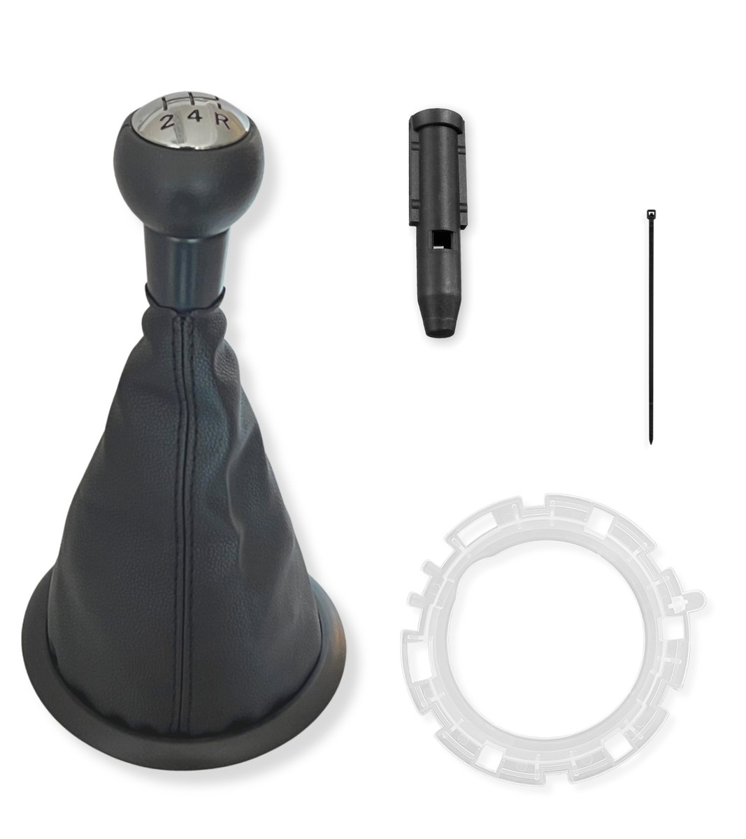 Pommeau De Levier De Vitesse Chrome Et Cuir Noir Type Gear Pour Citroën C25