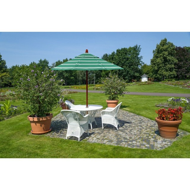 11 Ft Dark Wood Market Umbrella With Green Olefin Cover For Sale Online Ebay