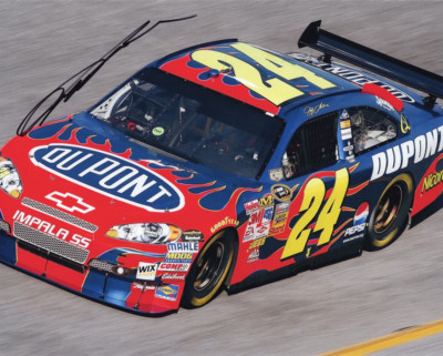 Autographed 2008 Jeff Gordon 24 Dupont Flames Racing Car Of Tomorrow 