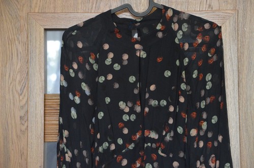 Vestido Massimo Dutti (Grupo Zara) Estampado Confeti Negro Línea A Real EU 40 US8 - Imagen 7 de 17