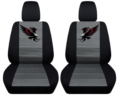 front car seat covers blk-charcoal w/punisher, hawk,for grand cherokee2005-2018 - Picture 4 of 6
