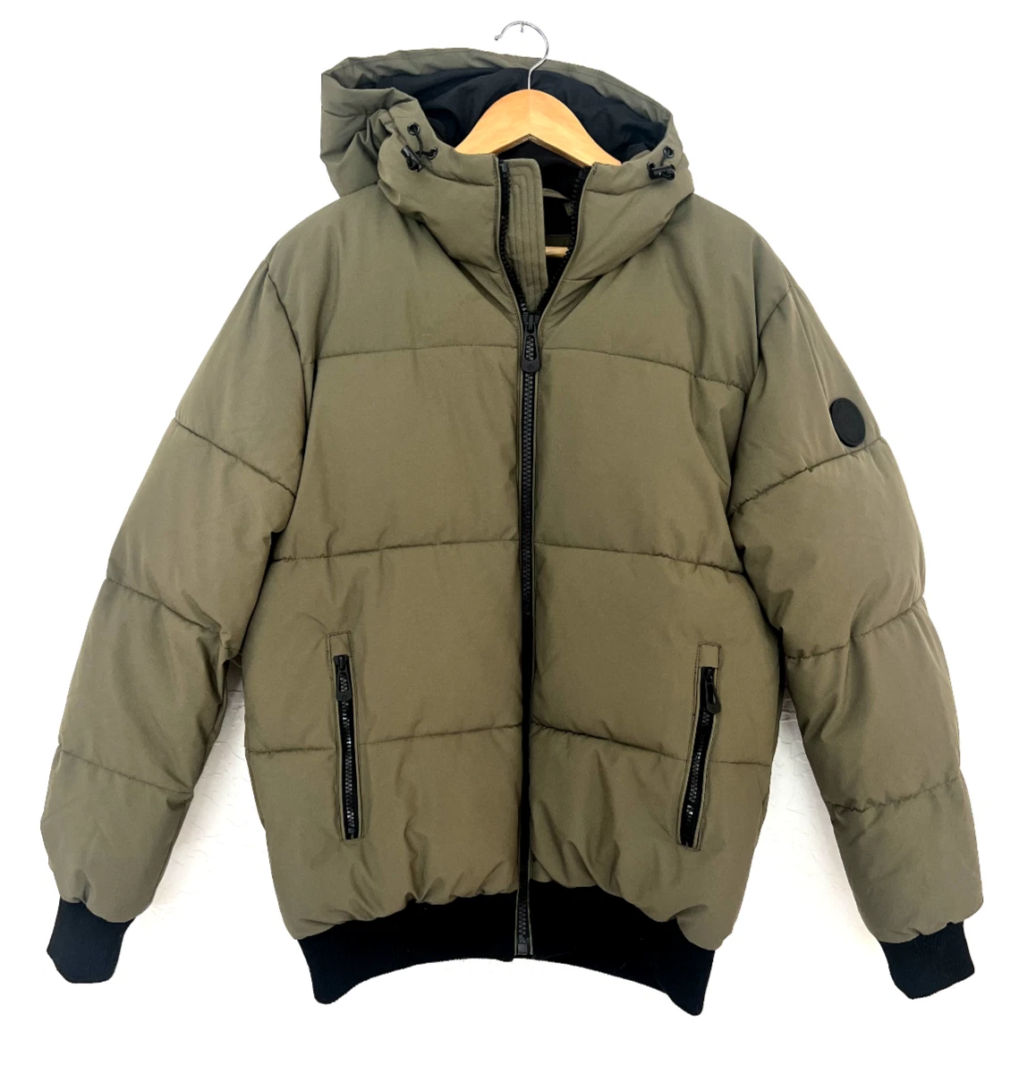 Noize Mens Puffer Jacket M Cruelty Free Outerwear Army Green Perform Sustainable