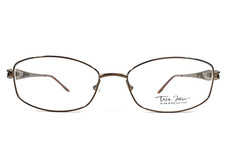 Tres Jolie by Marchon Eyeglasses Frames TJ135 220 Brown Oval Wire Rim 53-17-135