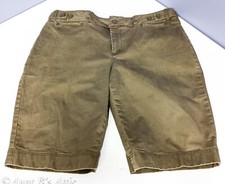 Shorts Ladies Vtg Relativity Dk Olive/Khaki Cotton Lycra Bermuda Style Shorts 16
