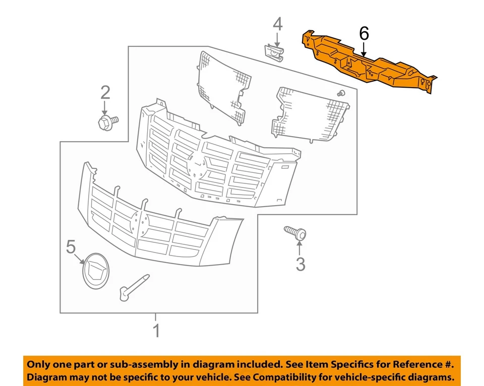 Soporte de panel de montaje de parrilla delantera Cadillac Escalade 2007-2014 nuevo OEM 15904442 Foto 4 de 4