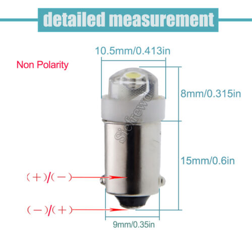 6V 12V BA9S T4W T11 LED Bulb 0.5W Car Interior Dome Map Side Marker Light Lamp - Picture 3 of 8