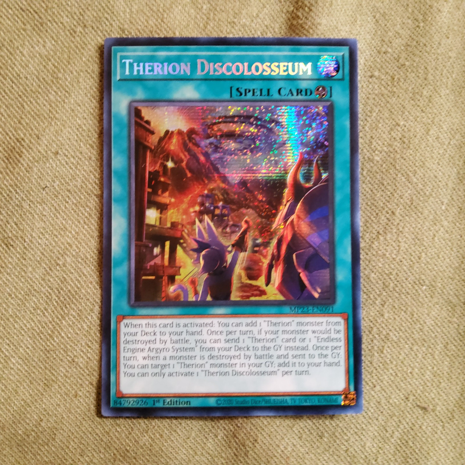 Therion Discolosseum MP23-EN091 25th Anniv Tin Dueling Heroes Mega Pack