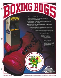 Boxing Bugs Cinematronics Video Arcade Flyer / Brochure / Ad