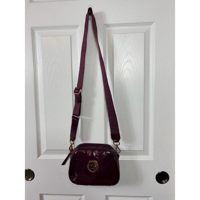Mimco Harmony Hip Crossbody Bag Patent Leather Burgundy