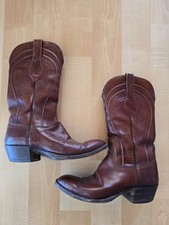 Luchesse Men's Roper Boots Brown Leather Cowboy, Western Style, Size 9.5 EE