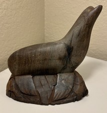 Vtg Ironwood Handmade Wooden Seal Sea Lion carved sculpture, Approx.