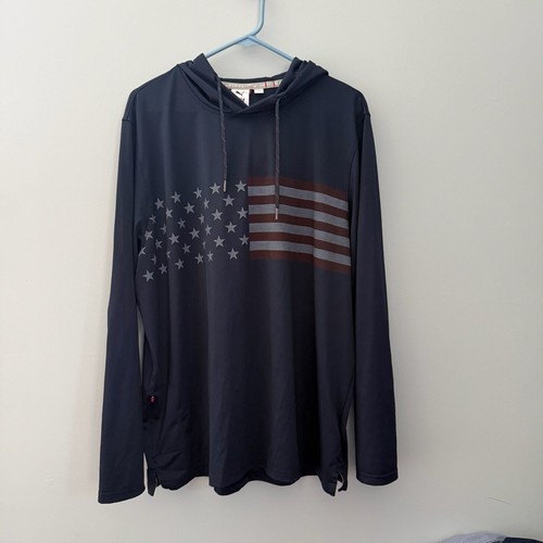 Puma Volition America Mens Golf Hoodie Navy Blue Stars Stripes Performance Large