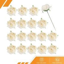 25Pcs Peonies Artificial Flowers Fake Peony Flowers Silk Flowers Heads Beige