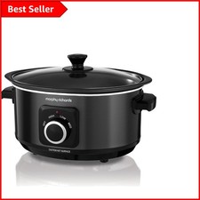 3.5L Sear & Stew Slow Cooker with Hob Proof Aluminium Pot - Effortless Cooking