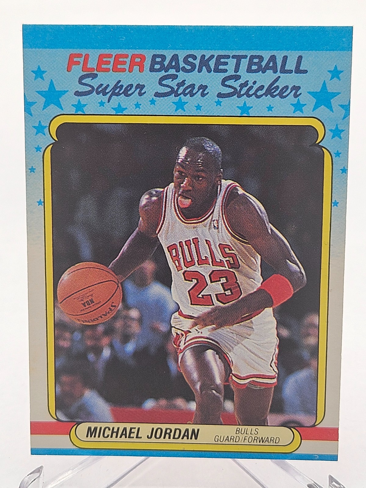 Fleer Michael Jordan Chicago Bulls Superstar Sticker #7 1988-89 NBA Card