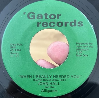 JOHN HALL & ALLIGATORS When I Really Needed You 45 EX RARE Unknown Hillbilly C&W